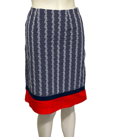 Talbots Dresses & Skirts - TALBOTS Red White Blue Polka Dot Embroidered Cotton Skirt 4
